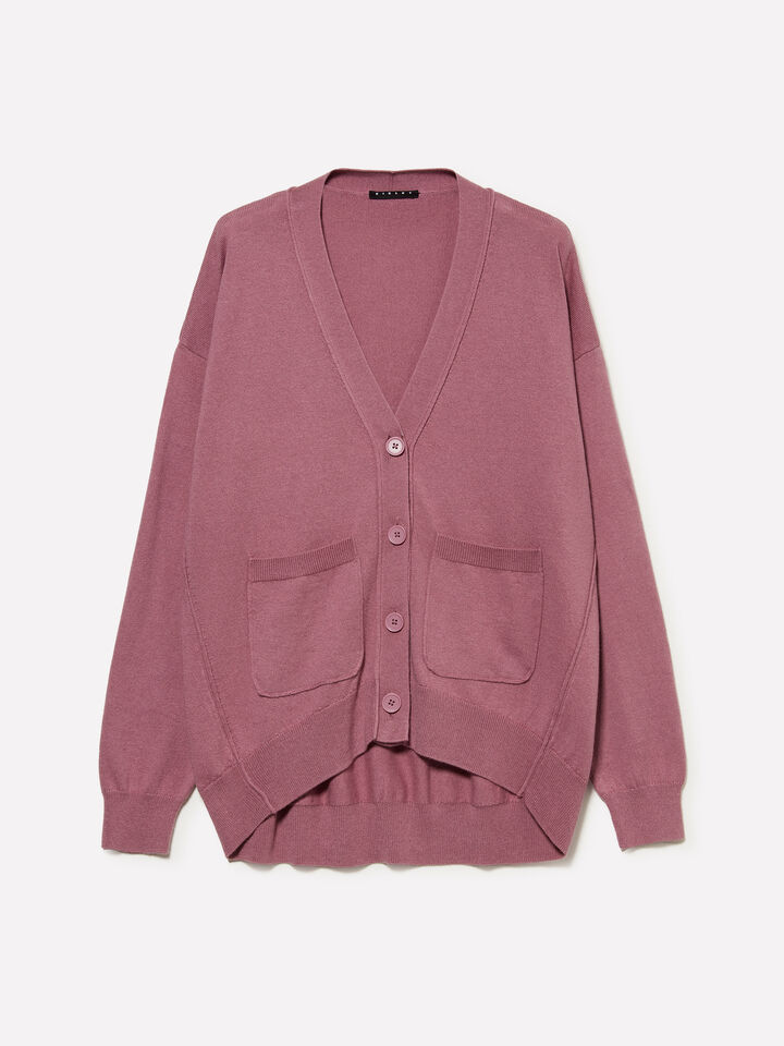 Purple oversize fit cardigan - women's cardigans - Blush | Sisley image number 1